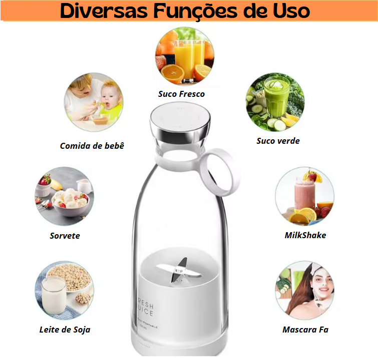 Liquidificador Portátil Fresh Juice by Smart Marques