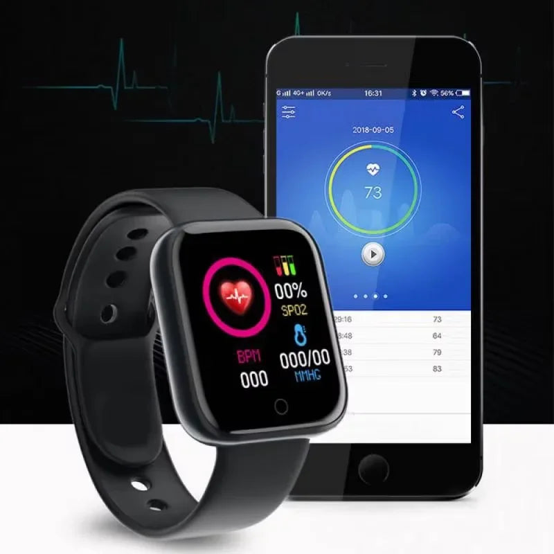 Relógio Smartwatch  Inteligente Y68 Monitor Cardíaco Bluetooth